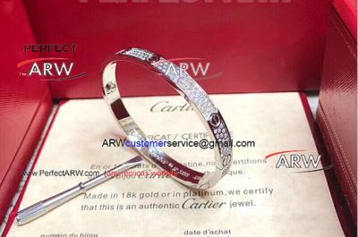 Perfect Replica Cartier Love Men Bracelet - Rose Gold and Diamonds